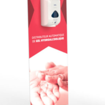 Totem distributeur gel hydroalcoolique sans contact