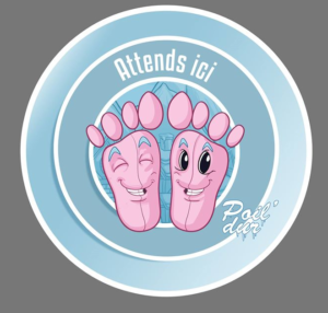 Poil’dur adhésif rond “Poses tes pieds”
