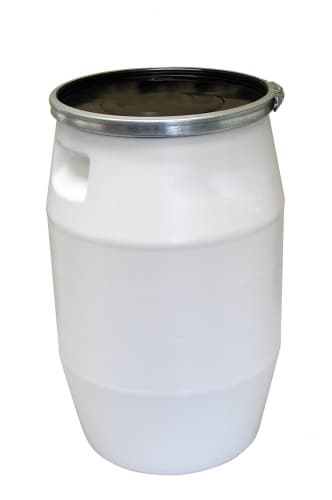 fût 120L + genouillère métal + couvercle noir