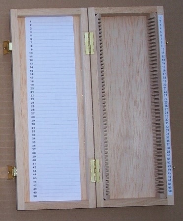 boîte bois indexée 50 préparations de biologie