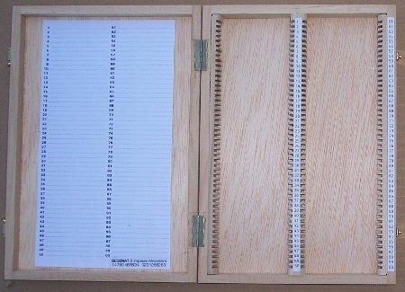 boite bois indexée 100 préparations de géologie (45x30mm)